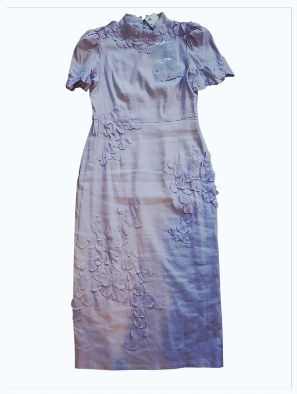 Antonio Melani Willow Floral Applique Mock Neck Midi Dress  Purple Sz 10 NWT - Picture 6 of 11